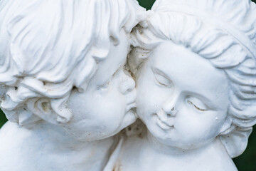 Little angel statue in the garden