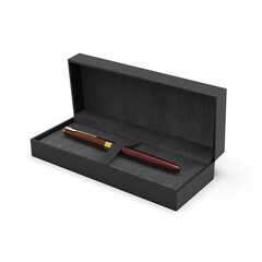 Branded ballpoint pen in a richly finished case.
