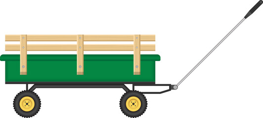 Green garden cart vector illustration isolated on white background 
