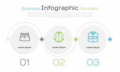 Set line Skirt, Hoodie and Shirt. Business infographic template. Vector