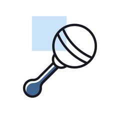 Baby rattle toy vector isolated icon
