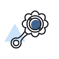 Baby rattle toy vector isolated icon