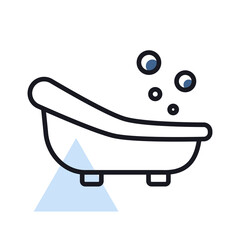 Cute litte baby bath vector isolated icon