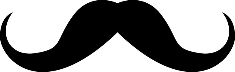 Black mustache vector illustration isolated on white background