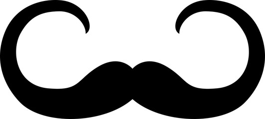 Black mustache vector illustration isolated on white background