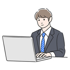 パソコン作業をする男性