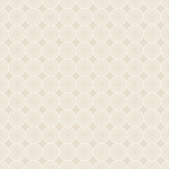 Vector seamless pattern with circles on brown background. For wallpapers, decoration, invitation, fabric, textile and print, web page background, gift and wrapping paper.