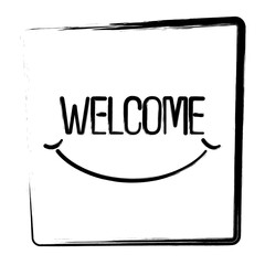 welcome icon. brush frame. vector illustration.