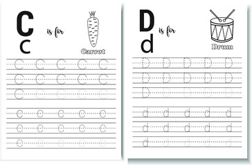 Alphabet tracing worksheet 
