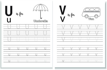 Alphabet tracing worksheet 
