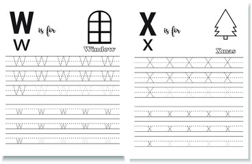 Alphabet tracing worksheet 

