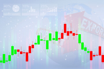 2d rendering Stock market online business concept. business Graph 