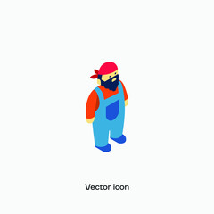 Multicolot farmer vector icon. Premium quality.