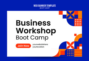 Modern Geometry - Bootcamp Web Banner for Social Media Poster, banner, space area and background
