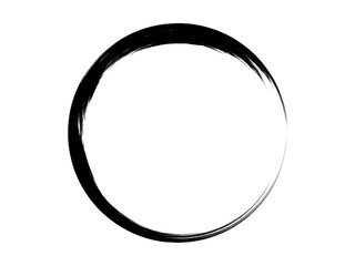 Grunge circle made of black paint.Grunge oval shape made for marking.