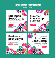 Modern Geometry - Bootcamp Web Banner for Social Media Square Poster, banner, space area and background