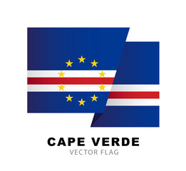 Colorful Cape Verdean flag logo. Flag of Cape Verde. Vector illustration isolated on white background.
