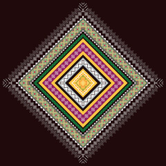 quadrilateral seamless tribal pattern. vector, printed fabric, woven fabric, textile, bag, shirt pattern,