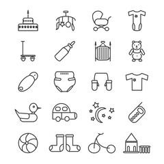 Baby icon set vector illustration. Childish style graphics images.