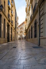 View of a narrow street in the center of Valencia