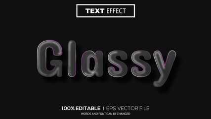 3D glassy text effect - Editable text effect