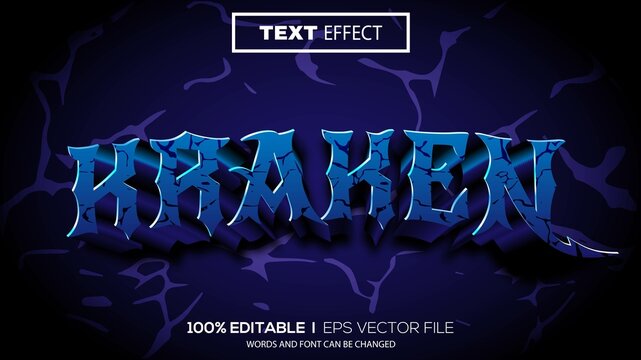 3D kraken text effect - Editable text effect