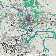 Vector map of Verona. Urban city in Italy. Street map art poster illustration.
