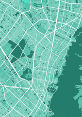 Vector map of Bogota, Colombia, Catalonia. Urban city in Colombia, Catalonia. Street map art poster illustration.