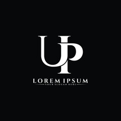 Letter UP luxury logo design vector