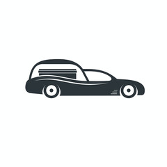 illustration for hearse service, vector art.