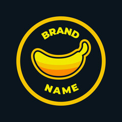 BANANA LOGOS DESIGN WITH GREEN LEAF