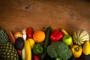 ensemble de fruits et légumes bons pour la santé et pour perdre du poids en ayant une...
