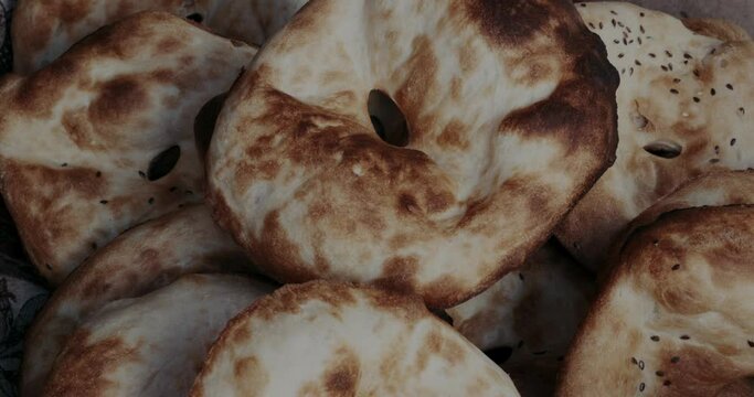 Freshly baked bread from the stone oven.