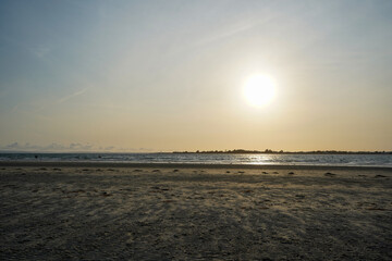 Evening sun on a sandy beach