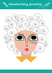 Trace and color. Coloring page for kids. Handwriting practice. Education developing worksheet.