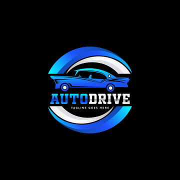 Autodrive car logo design Vector illustration