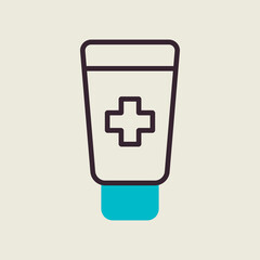 Obraz premium Ointment cream tube medicine vector icon