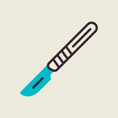 Surgical tools for operations scalpel vector icon