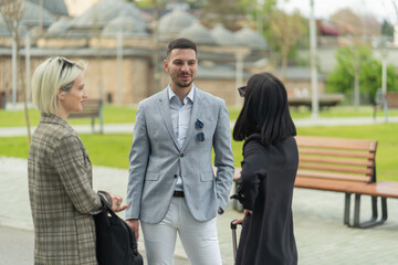 Business people are talking