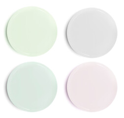 set of plate on white background.