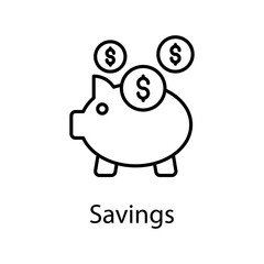 Savings vector Outline Icon Design illustration. Project Managements Symbol on White background EPS 10 File