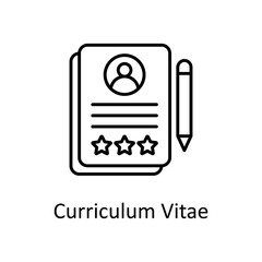 Curriculum Vitae vector Outline Icon Design illustration. Project Managements Symbol on White background EPS 10 File