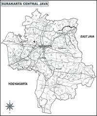 Map of Surakarta in outline