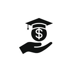 Student loans. Academic scholarship flat icon isolated on white background. Vector illustration