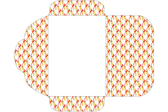 envelope design with graduation certificate roll pattern theme