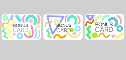 Happy bonus card with noodles pattern for card. Loyalty card