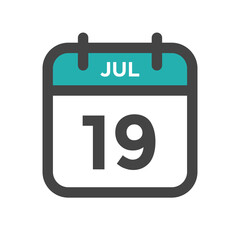 July 19 Calendar Day or Calender Date for Deadlines or Appointment