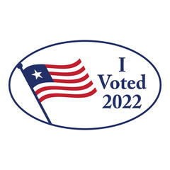 2022 Midterm Elections Design w Red White and Blue Vote Icon