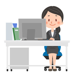 オフィスでデスクワークをする会社員