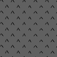 Vector. Grey and black background. Artistic background, hand drawn simple shapes, checkmarks. Mosaic abstract background. Repeating geometric texture.
